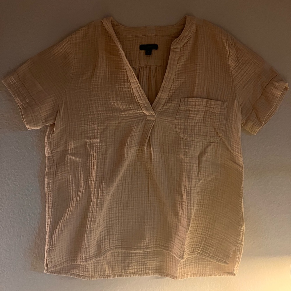 J Crew cream cheesecloth shirt